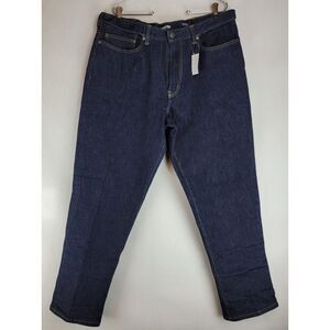 Land End Mens Size 38 Blue Denim Flannel Lined Trad Fit Comfort Waist Jeans NWT